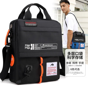 Men's One Shoulder Messenger Bag Canvas Waterproof Briefcase