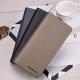 Men's Short Wallet Cross Pattern Multi-Card Large Capacity Wallet
