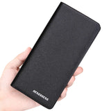 Men's Short Wallet Cross Pattern Multi-Card Large Capacity Wallet