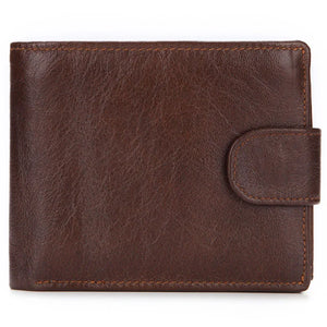 Men's Leather Wallet Short Cow Leather Clutch Bag Purse