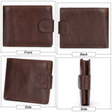 Men's Leather Wallet Short Cow Leather Clutch Bag Purse