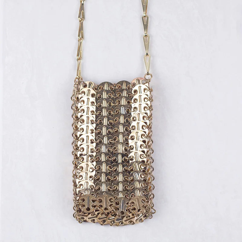 Metal Sequins DIY Phone Lipstick Messenger Bag