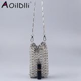 Metal Sequins DIY Phone Lipstick Messenger Bag