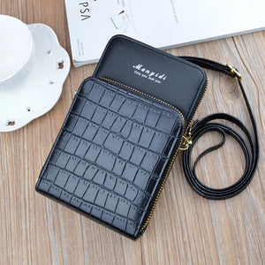 Women's Mini Shoulder Bag Vertical Messenger Zipper Wallet