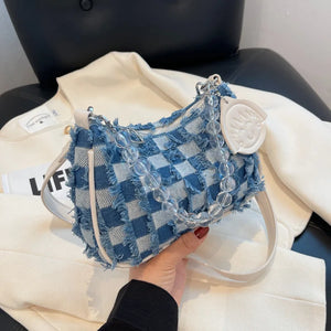 Women Denim Shoulder Bag Casual Handbag Crossbody Shoulder Bag