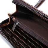 Crocodile Pattern Leather Wallet Cowhide Multi-capacity Bill Card Holder