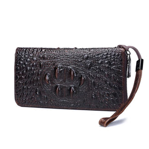 Crocodile Pattern Leather Wallet Cowhide Multi-capacity Bill Card Holder