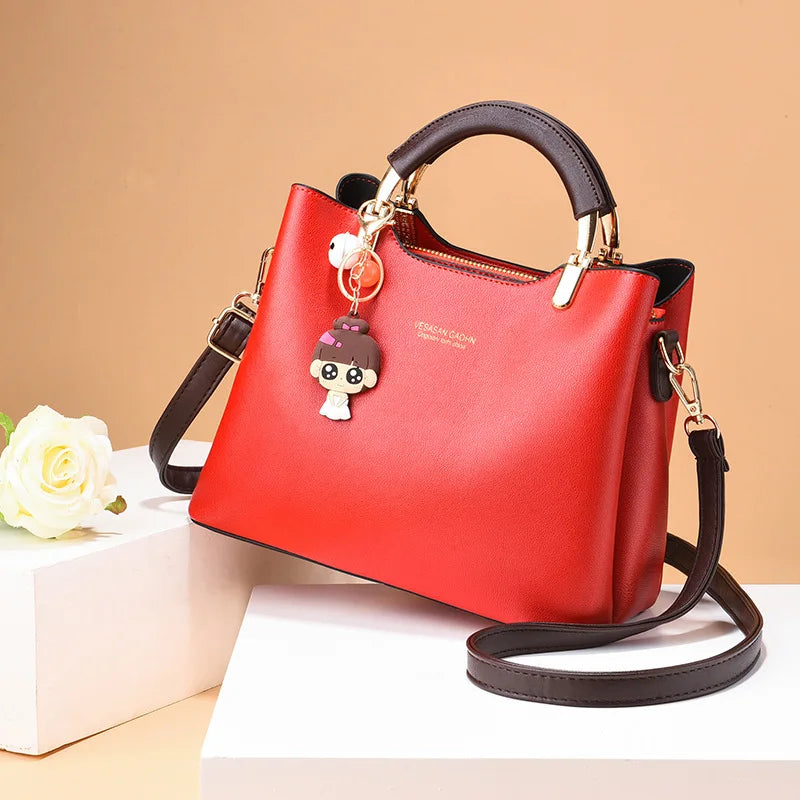 One-Shoulder Ladies Handbag PU Leather European American Casual Bag