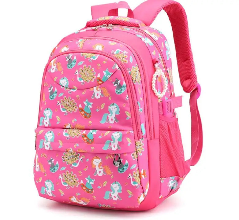 Waterproof Orthopaedics Schoolbags for Teenagers Girls Kids Backpack