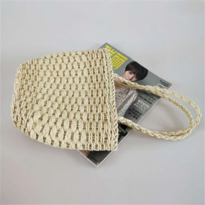 Paper Rope Handbag Shoulder Bag British Wind Women's Grass Weaving