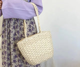 Paper Rope Handbag Shoulder Bag British Wind Women's Grass Weaving