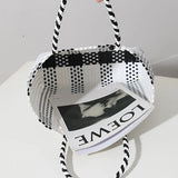 Portable Plastic Woven Bag Women's Large-Capacity Handbag