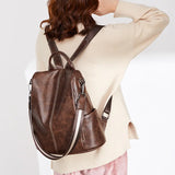Large Capacity Soft Leather Backpack Travel Bag