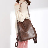 Large Capacity Soft Leather Backpack Travel Bag