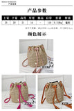 One-Shoulder Straw Bag Tassel Bucket Bag Messenger Female Bag