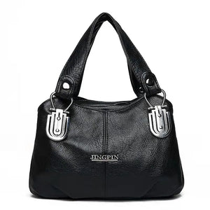 PU Leather Retro Boston Bag Light Travel Portable Large Capacity