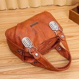 PU Leather Retro Boston Bag Light Travel Portable Large Capacity