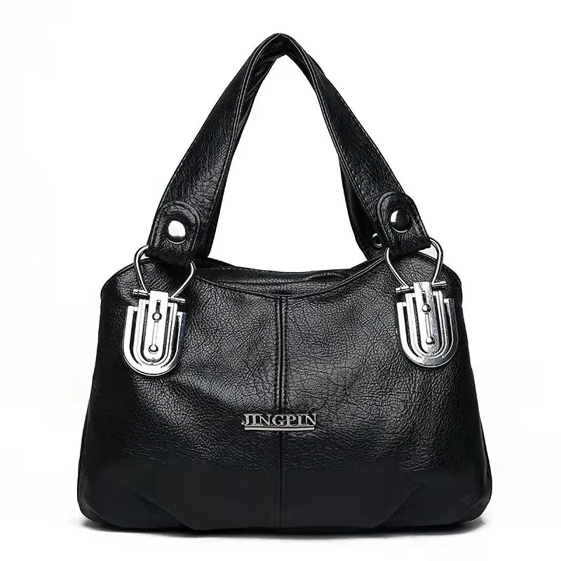 PU Leather Retro Boston Bag Light Travel Portable Large Capacity