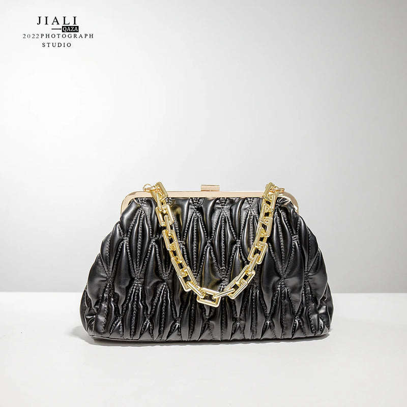 Quilted Soft Woven Shoulder Bag for Women