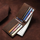 Vintage Men's Leather Wallet with Cowhide Clip