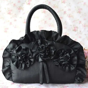 Retro Wave Silk Flower Handle Bag