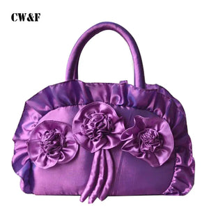 Retro Wave Silk Flower Handle Bag