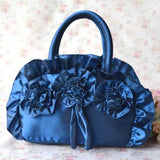 Retro Wave Silk Flower Handle Bag
