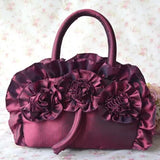 Retro Wave Silk Flower Handle Bag
