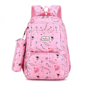 Printed Waterproof School Backpack for Kids Girls