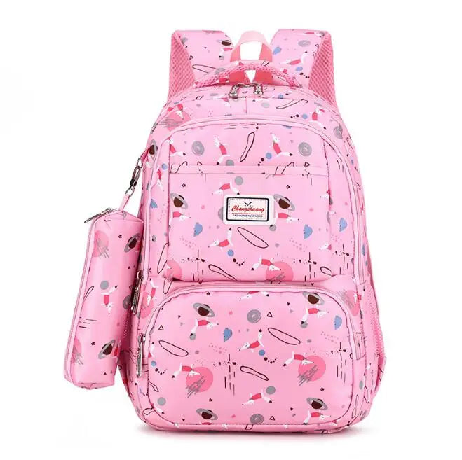 Printed Waterproof School Backpack for Kids Girls