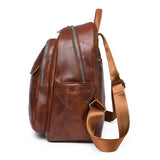 Retro Ladies Backpack Soft Leather School Bag