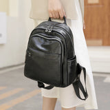 Retro Ladies Backpack Soft Leather School Bag