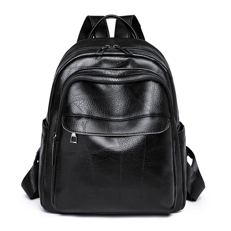 Retro Ladies Backpack Soft Leather School Bag
