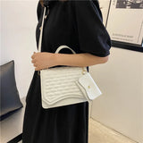 Spring Embossed Shoulder Bags with Small Pockets