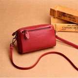 Solid Leather Small Bag Messenger Bag Female Bag Handbag