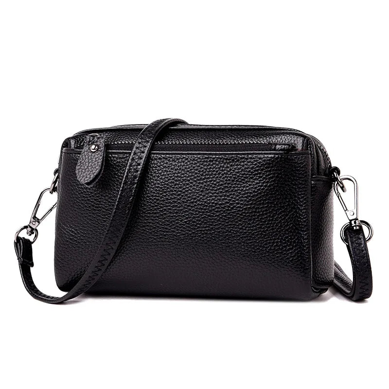 Solid Leather Small Bag Messenger Bag Female Bag Handbag