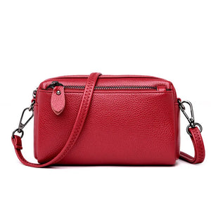 Solid Leather Small Bag Messenger Bag Female Bag Handbag
