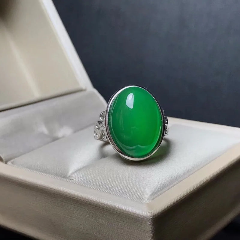 925 Silver Siberia Emerald Ring - Natural, Positive Energy