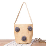 National Wind Retro Woven Bucket Handbag