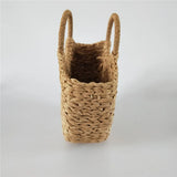 Straw Round Bucket Bag Semicircle Woven Basket Rattan Handbag