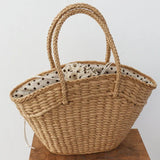 Straw Woven Bag Women's Handbag Beach Ins Bag Dumpling Type With Souvenir Basket