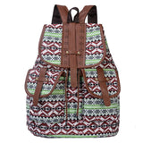 Retro Pattern Canvas Drawstring Backpack