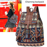 Retro Pattern Canvas Drawstring Backpack