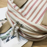 Women's Vertical Strip Schoolbag Outdoor Travel Backpack
