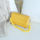 Crocodile Pu Acrylic Chain Buckle Shoulder Bag for Women