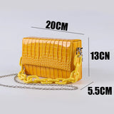 Crocodile Pu Acrylic Chain Buckle Shoulder Bag for Women