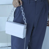 Crocodile Pu Acrylic Chain Buckle Shoulder Bag for Women