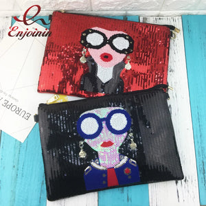 Sequins Envelope Clutch Shoulder Bag Crossbody Messenger Bag