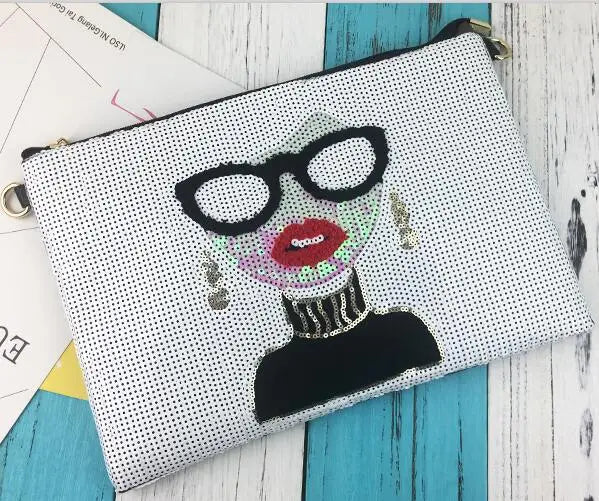 Sequins Envelope Clutch Shoulder Bag Crossbody Messenger Bag