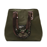 Sequin Cat Head Travel Shoulder Bag